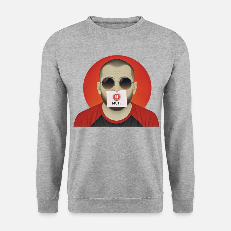 STUMMER MANN – nette Leute - Unisex Pullover - Weißgrau meliert