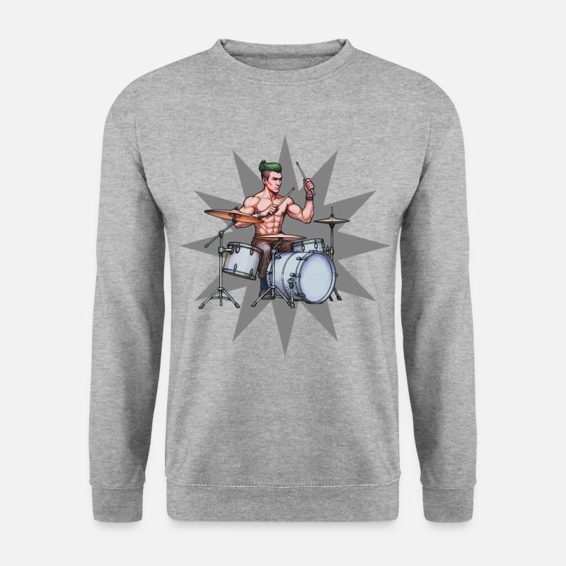 SCHLAGZEUGER #3 – Klang & Bild - Unisex Pullover - Weißgrau meliert