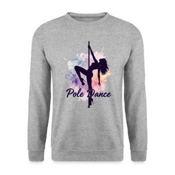 Danseurs en barre à la barre Aquarelle Cadeau fort - Sweat-shirt Unisexe - gris chiné - Devant - Alina (178cm) & Michal (187cm)