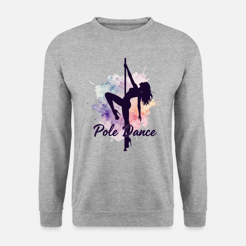 Pole Dance Poledancerinnen Aquarell stark Geschenk - Unisex Pullover - Weißgrau meliert