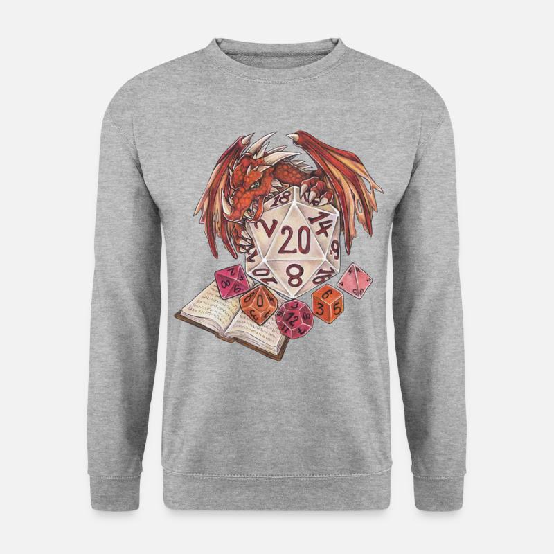 Rollenspiel Tabletop D20 Würfel Game Master - Unisex Pullover - Weißgrau meliert