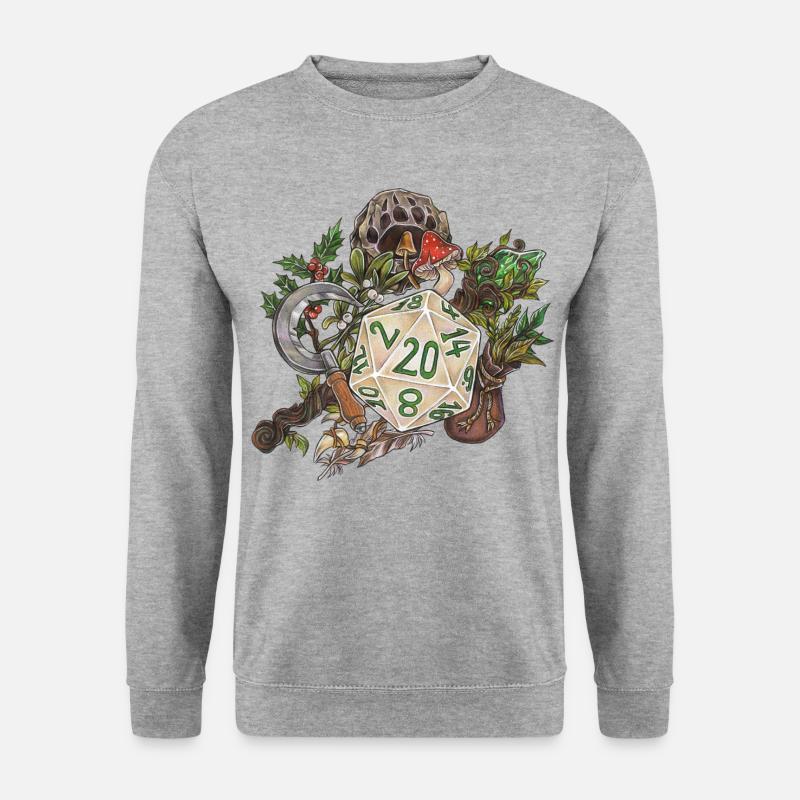RPG Tabletop D20 Dice Gift Druid - Unisex Sweatshirt - salt & pepper