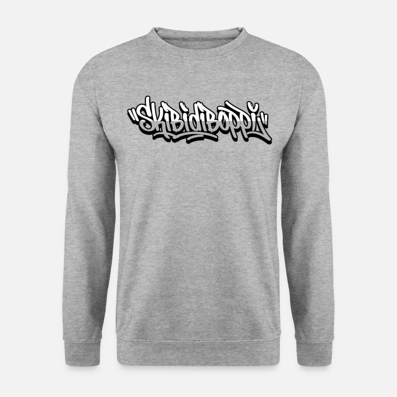 Skibidiboppi-Graffiti-Schrift - Unisex Pullover - Weißgrau meliert
