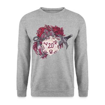 Role-Playing Tabletop D20 Dice Bloodhunter - Unisex Sweatshirt - salt & pepper - Front - Alina (178cm) & Michal (187cm)