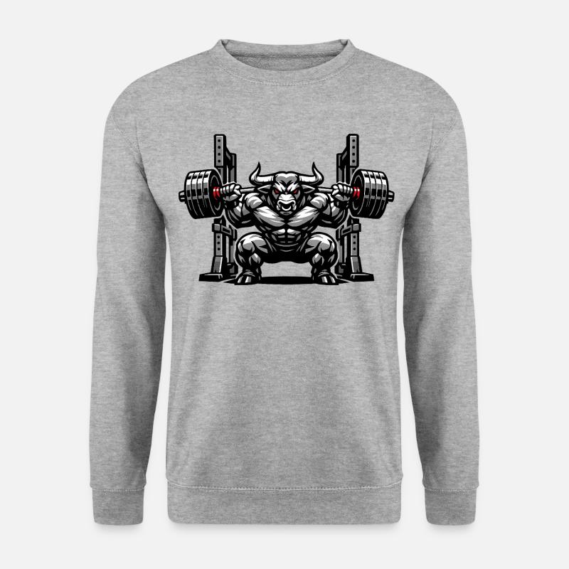 Stier Squat Rack Kraftsport  - Unisex Pullover - Weißgrau meliert