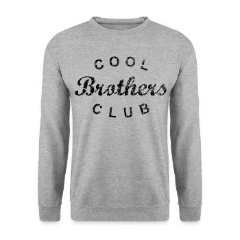 Cool Brothers Club Bruder Geschenk - Unisex Pullover - Weißgrau meliert - Vorne - Alina (178cm) & Michal (187cm)