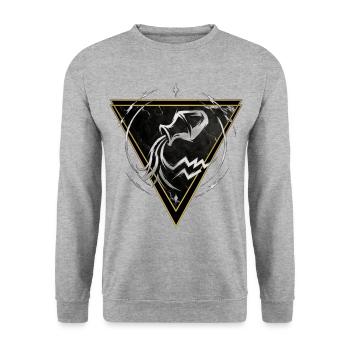 Wassermann Luftzeichen – Tierkreis von Kék-Ina - Unisex Pullover - Weißgrau meliert - Vorne - Alina (178cm) & Michal (187cm)