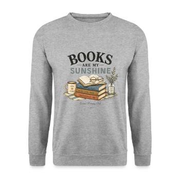 Books Are My Sunshine Reading Vintage - Unisex Sweatshirt - salt & pepper - Front - Alina (178cm) & Michal (187cm)