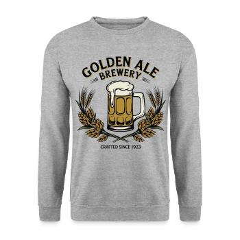 Golden Ale - Unisex Pullover - Weißgrau meliert - Vorne - Alina (178cm) & Michal (187cm)