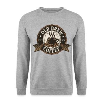 Old Brew Coffee - Unisex Pullover - Weißgrau meliert - Vorne - Alina (178cm) & Michal (187cm)