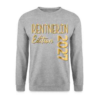 Rente 2027 Rentnerin - Unisex Pullover - Weißgrau meliert - Vorne - Alina (178cm) & Michal (187cm)