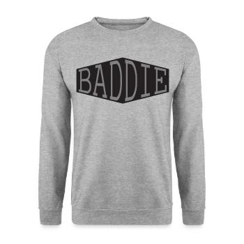 Baddie Retro Streetwear Vibes - Unisex Pullover - Weißgrau meliert - Vorne - Alina (178cm) & Michal (187cm)