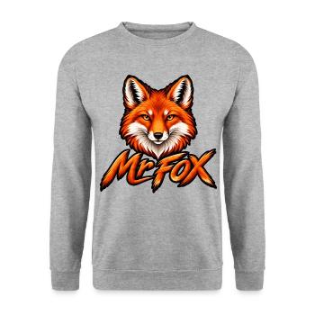 Mr. Fox - Unisex Pullover - Weißgrau meliert - Vorne - Alina (178cm) & Michal (187cm)