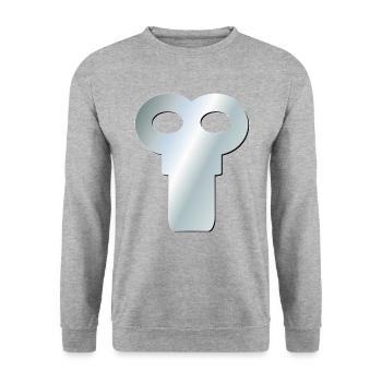Aufziehschlüssel Werkzeuge - Unisex Pullover - Weißgrau meliert - Vorne - Alina (178cm) & Michal (187cm)