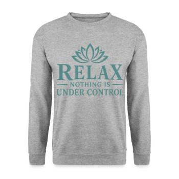 Relax Lotusblüte Control - Unisex Pullover - Weißgrau meliert - Vorne - Alina (178cm) & Michal (187cm)