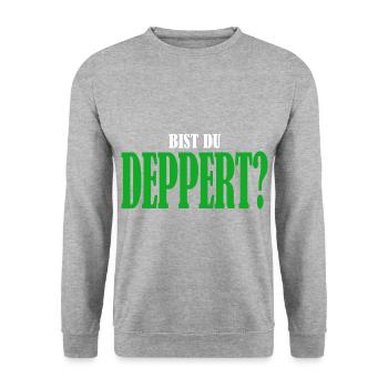 Bist du deppert? Österreich Österreichische - Unisex Pullover - Weißgrau meliert - Vorne - Alina (178cm) & Michal (187cm)