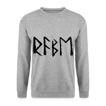 Rabe Runensprache - Unisex Pullover - Weißgrau meliert - Vorne - Alina (178cm) & Michal (187cm)