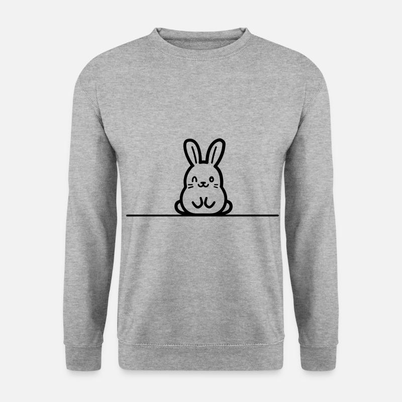 Hase Ostern - Unisex Pullover - Weißgrau meliert