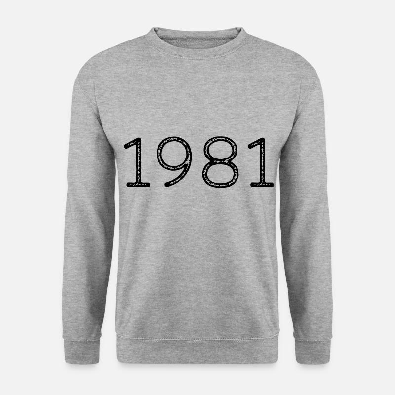 Geburtsjahr 1981 Geschenk - Unisex Pullover - Weißgrau meliert