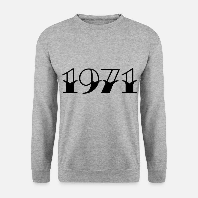 Geburtsjahr 1971 Geschenkidee - Unisex Pullover - Weißgrau meliert