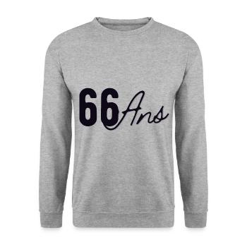 66 Ans - Sweat-shirt Unisexe - gris chiné - Devant - Alina (178cm) & Michal (187cm)