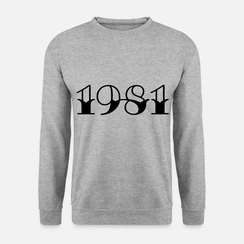 Geburtsjahr 1981 Geschenkidee - Unisex Pullover - Weißgrau meliert