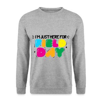 I'm Just Here For Field Day 38 - Unisex Sweatshirt - salt & pepper - Front - Alina (178cm) & Michal (187cm)