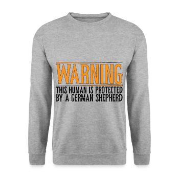 This Human Is Protected by A German Shepherd 7 - Unisex Sweatshirt - salt & pepper - Front - Alina (178cm) & Michal (187cm)
