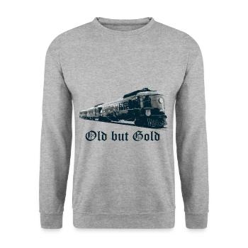 Alter Zug - Zug T-Shirt - Unisex Pullover - Weißgrau meliert - Vorne - Alina (178cm) & Michal (187cm)