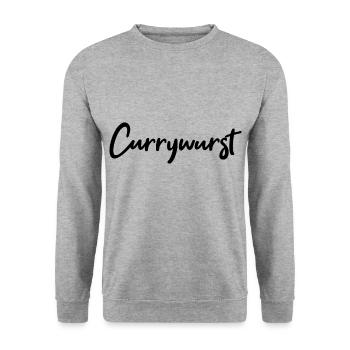 Currywurst - Unisex Pullover - Weißgrau meliert - Vorne - Alina (178cm) & Michal (187cm)