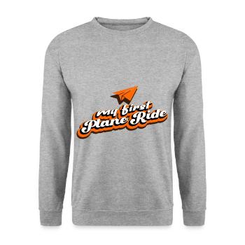 My First Plane Ride 34 - Unisex Pullover - Weißgrau meliert - Vorne - Alina (178cm) & Michal (187cm)