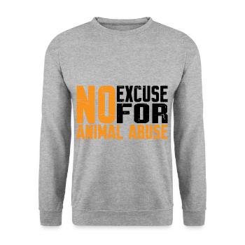 No Excuse For Animal Abuse 7 - Unisex Sweatshirt - salt & pepper - Front - Alina (178cm) & Michal (187cm)