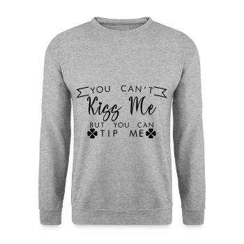 You Can't Kiss Me But You Can Tip Me 3 - Unisex Pullover - Weißgrau meliert - Vorne - Alina (178cm) & Michal (187cm)
