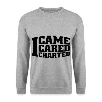 I Came I Cared I Charted 4 - Unisex Sweatshirt - salt & pepper - Front - Alina (178cm) & Michal (187cm)