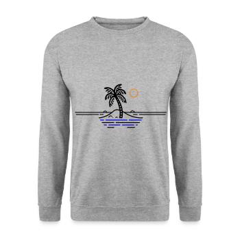 Palm Island Holidays - Unisex Sweatshirt - salt & pepper - Front - Alina (178cm) & Michal (187cm)