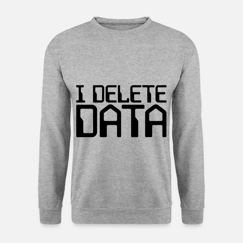 I Delete Data - Unisex Pullover - Weißgrau meliert