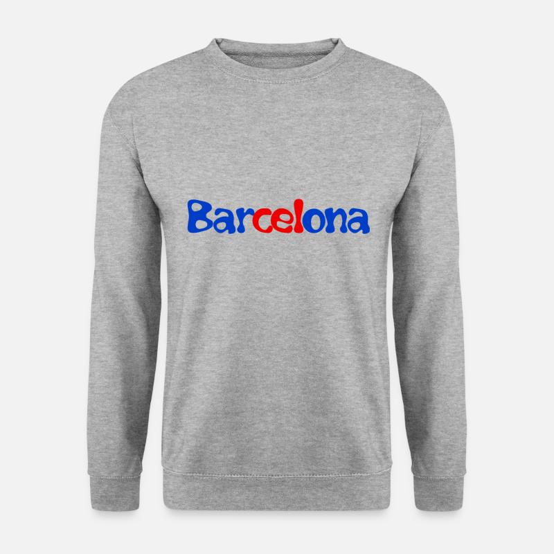 Barcelona - Unisex Pullover - Weißgrau meliert