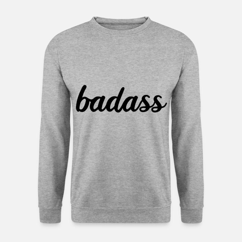 badass - Unisex Pullover - Weißgrau meliert