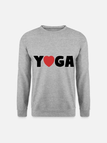 YOGA Cœur Asana Amour - Sweat-shirt Unisexe - gris chiné