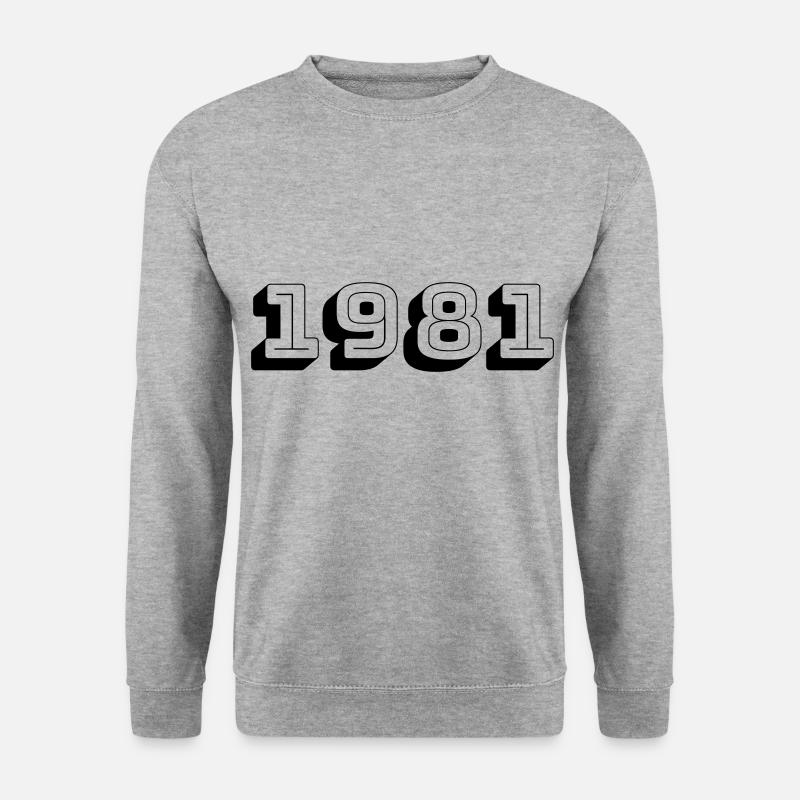 Geburtsjahr 1981 Geschenk - Unisex Pullover - Weißgrau meliert