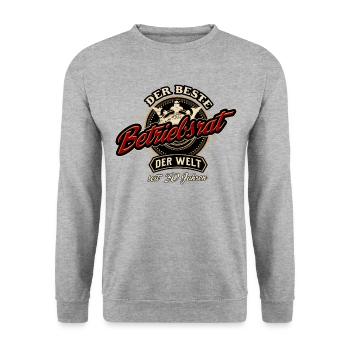 Der Beste Betriebsrat der Welt seit 30 Jahren - - Unisex Pullover - Weißgrau meliert - Vorne - Alina (178cm) & Michal (187cm)
