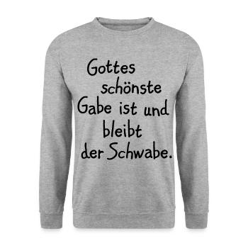 Gottes schönste Gabe ist der Schwabe - Unisex Pullover - Weißgrau meliert - Vorne - Alina (178cm) & Michal (187cm)