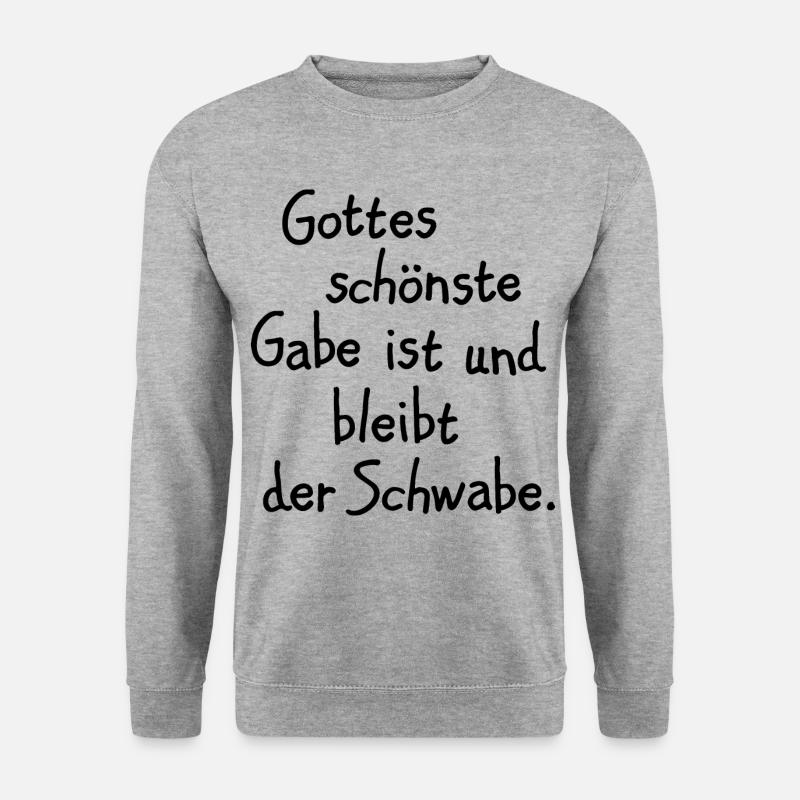 Gottes schönste Gabe ist der Schwabe - Unisex Pullover - Weißgrau meliert