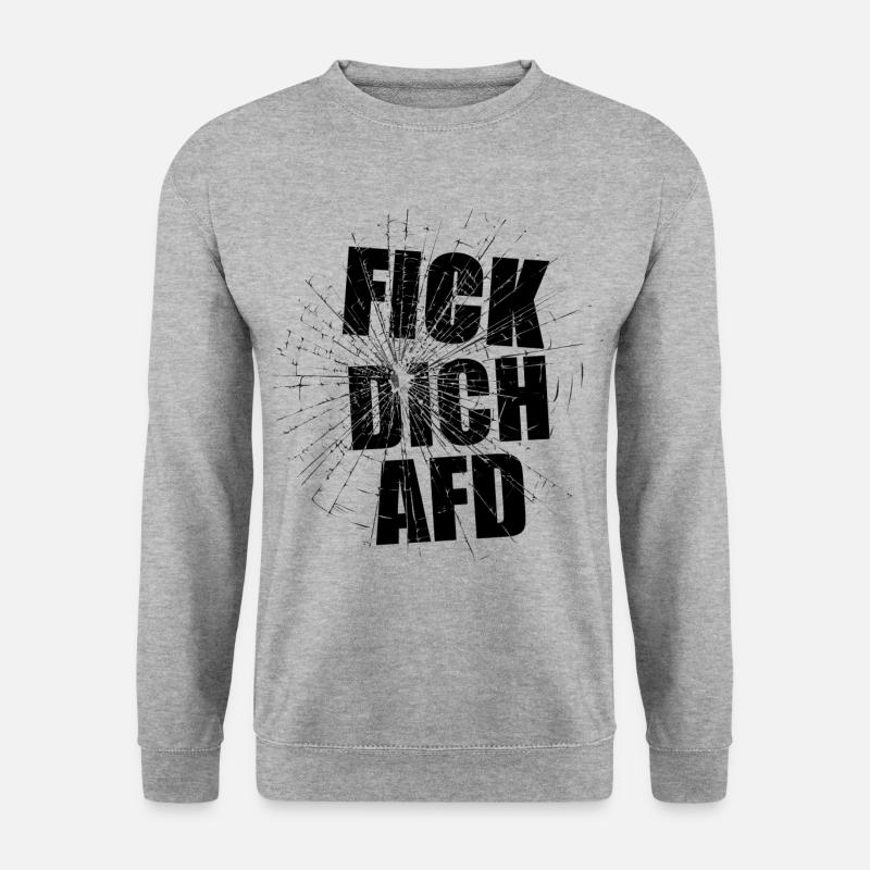 fick dich afd - Unisex Pullover - Weißgrau meliert