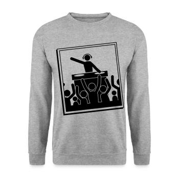 dj party - Unisex Pullover - Weißgrau meliert - Vorne - Alina (178cm) & Michal (187cm)