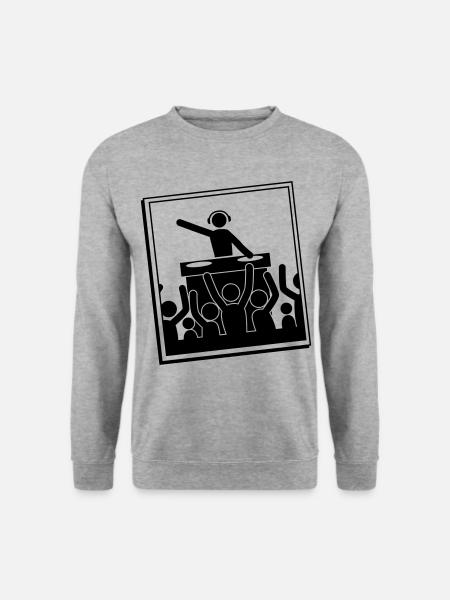 dj party - Unisex Pullover - Weißgrau meliert