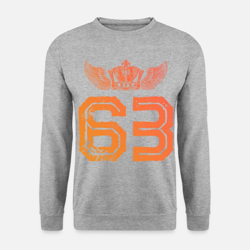 63 Number crown - Unisex Sweatshirt - salt & pepper