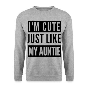 I'm cute just like my auntie - Unisex Sweatshirt - salt & pepper - Front - Alina (178cm) & Michal (187cm)