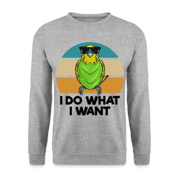 Perruche ondulée - Sweat-shirt Unisexe - gris chiné - Devant - Alina (178cm) & Michal (187cm)