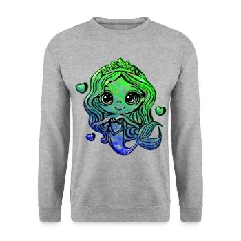 Douce Sirène 1 - Sweat-shirt Unisexe - gris chiné - Devant - Alina (178cm) & Michal (187cm)